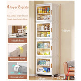 Storage Multilayer Cabinet with 3 Compartments Adjustable Length (61-90cm) | 166cm (H) x 29cm (W) x 37cm (D)