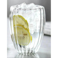Stripe Double Wall Glass Mug Heat Resistant for Tea Coffee Milk Juice Espresso & Whisky Tableware Mugs