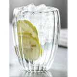 Stripe Double Wall Glass Mug Heat Resistant for Tea Coffee Milk Juice Espresso & Whisky Tableware Mugs