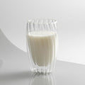 Stripe Double Wall Glass Mug Heat Resistant for Tea Coffee Milk Juice Espresso & Whisky Tableware Mugs
