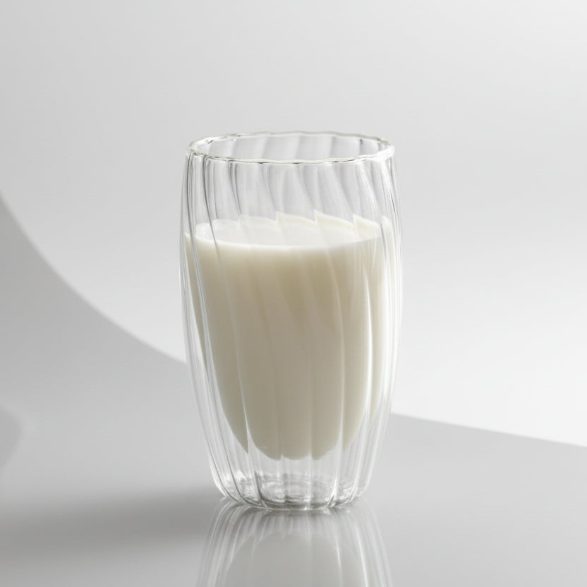 Stripe Double Wall Glass Mug Heat Resistant for Tea Coffee Milk Juice Espresso & Whisky Tableware Mugs
