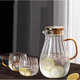 Striped Pumpkin Transparent Teapot Set 9pcs
