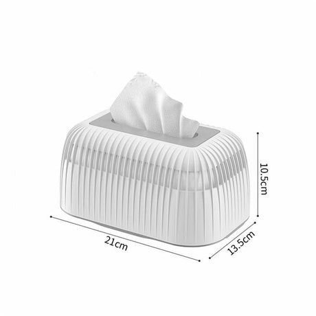 Stripped Tissue Serviette Box Plastic with Non Slip Bottom( 21x13.5x10.5 cm)