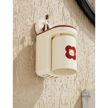 Strong Adhesive Wall Mounted Toothbrush Cup Rack for Modern Bath Spaces