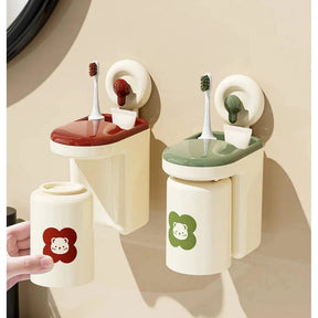 Strong Adhesive Wall Mounted Toothbrush Cup Rack for Modern Bath Spaces Toothbrush holder Toothbrush Holders