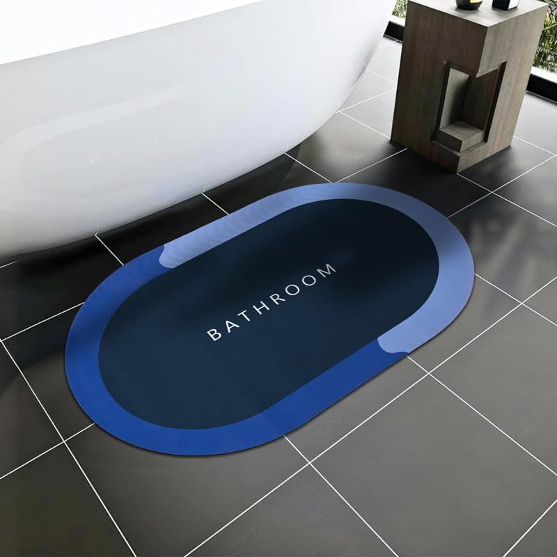 Super Absorbent Anti-Slip Bathroom Mat | 57x38cm | Semi-Circle, Oval & Rectangular Shapes | Multifunctional | Floor Mat, Bath Mat, Door Mat, Bathroom Rug, Cushion Mat