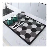 Super Absorbent Diatom Mud Dish Drying Mat – 40x30cm Non-Slip Rubber Kitchen Drain Pad Dish Rack Dish Racks