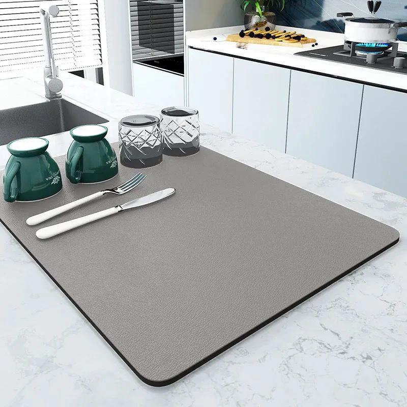 Diatom Mud Rubber Dish Drying Mat 40x50cm Non-Slip Fast Drying Kitchen Mat Dish Rack Dish Racks