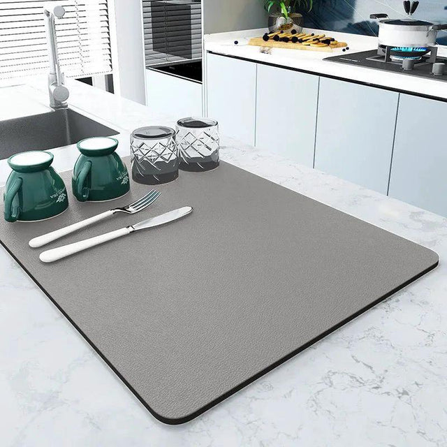 Diatom Mud Rubber Dish Drying Mat 40x50cm Non-Slip Fast Drying Kitchen Mat Dish Rack Dish Racks