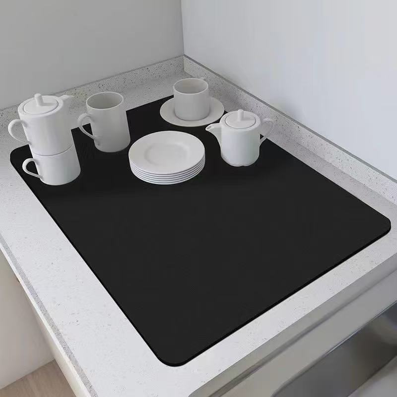 Super Absorbent Nonslip Dish Drying Mat 40×50cm Diatom Mud Rubber