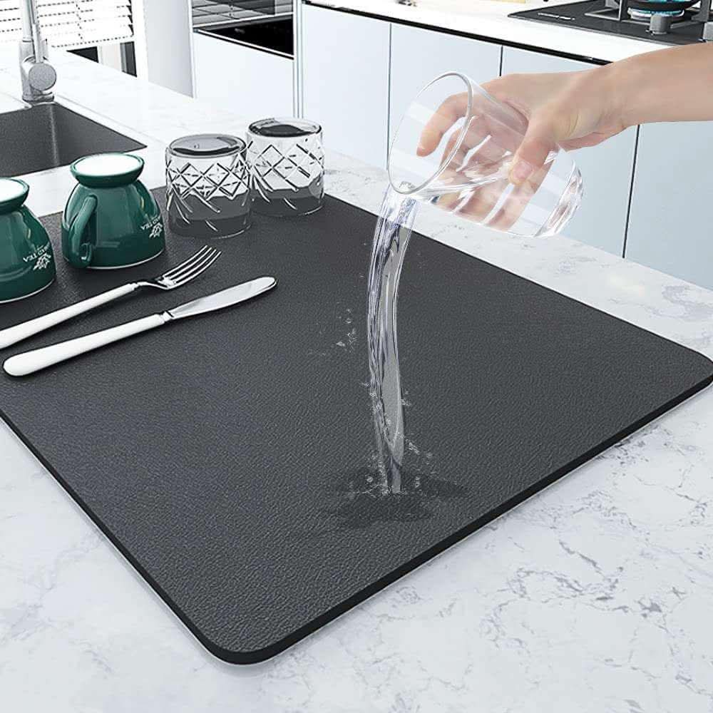 Super Absorbent Nonslip Dish Drying Mat 40×50cm Diatom Mud Rubber