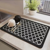Super Absorbent Nonslip Dish Drying Mat 40×50cm Diatom Mud Rubber