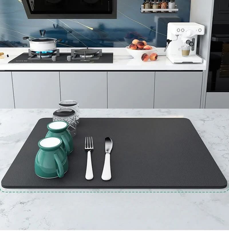 Super Absorbent Nonslip Dish Drying Mat 40×50cm Diatom Mud Rubber