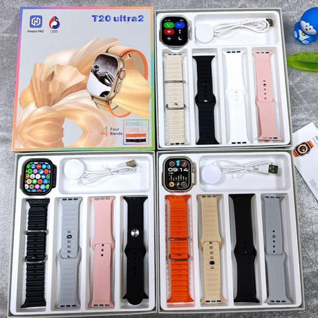 T20 Ultra 2 Smartwatch with 4 Straps - 49mm Dial