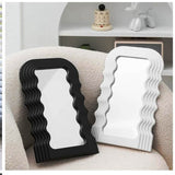 Tabletop Wavy Mirror | Black & White | 26cm x 42cm | Ideal for use on Vanities, Desks, Dressers