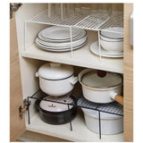 Telescopic Metal Hollow Drain Shelf Adjustable Sink Storage Rack & Cabinet Organizer Durable Space Saving Kitchen Accessory in Black or White