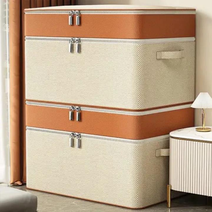 Thick Double Layer Fabric Closet Organizer – Adjustable Multi-Grid Wardrobe Storage Box Closet Organizer Closet Organizers