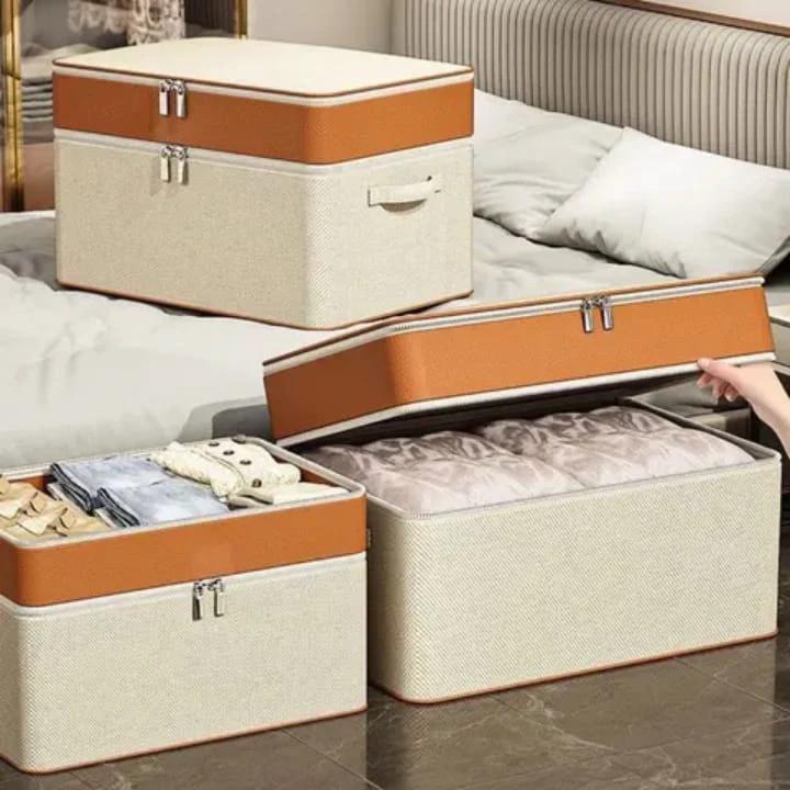 Thick Double Layer Fabric Closet Organizer – Adjustable Multi-Grid Wardrobe Storage Box Closet Organizer Closet Organizers