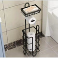 Toilet Paper Holder Floor Stand with Rolling Paper Rack and Bathroom Storage Shelves Bathroom Rack Toilet Paper Holders