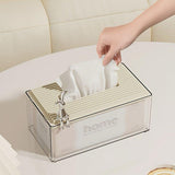 Transparent Acrylic Serviette Napkin Holder with Spring Stylish Table Organizer