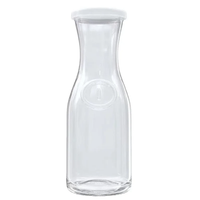 Transparent Aqua Water Pitcher 500ml/1000ml Borosilicate Glass Beverage Bottle with Color Lid Heat Resistant & Stylish. Black November Serving Pitchers & Carafes
