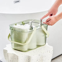 Transparent Bathroom Drain Basket with Handle Vegetable drainer Dish Racks & Drain Boards