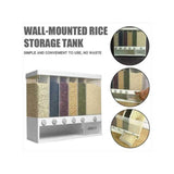 Transparent Cereal Dispenser Partitioned | 6 Grid Storage | Wall Mounted | Ideal For Storing Sugar, Rice, Nuts, Beans, Cereals, Snacks, & Pet Food Storage Containers Food Dispensers