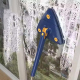 Triangle 360° Adjustable Cleaning Mop – Self-Squeezing, Multi-Surface Cleaner (Navy Blue)