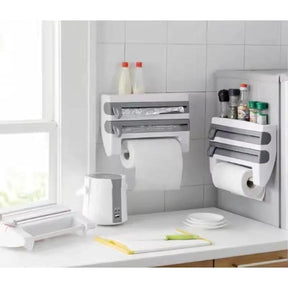 Triple Paper Dispenser with Cutter and Storage Storage and organization Paper Towel Dispensers
