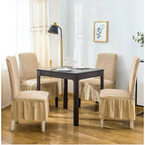 Turkey Dining Seat Covers Set of 6, Elegant Bubble Design with Frails