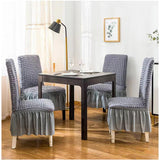 Turkey Dining Seat Covers Set of 6, Elegant Bubble Design with Frails