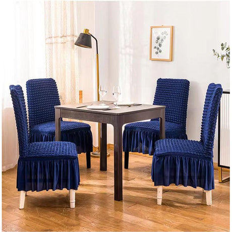 Turkey Dining Seat Covers Set of 6, Elegant Bubble Design with Frails
