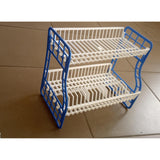 Two-Tier Plastic Dish Rack – Durable Kitchen Organizer for Plates and Cutlery (Available in Blue, Green, Red)