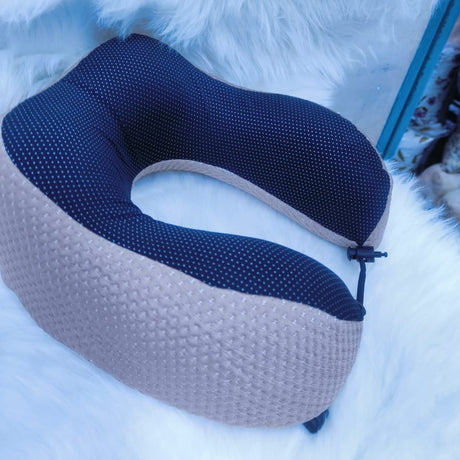 U-Shape Neck Support Travel Pillow with Latex Rubber Filling and Zipped Cover