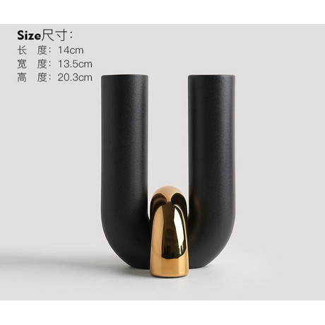 U-Shaped Ceramic Sculpture – Modern Minimalist Home Decor Accent (20cm)