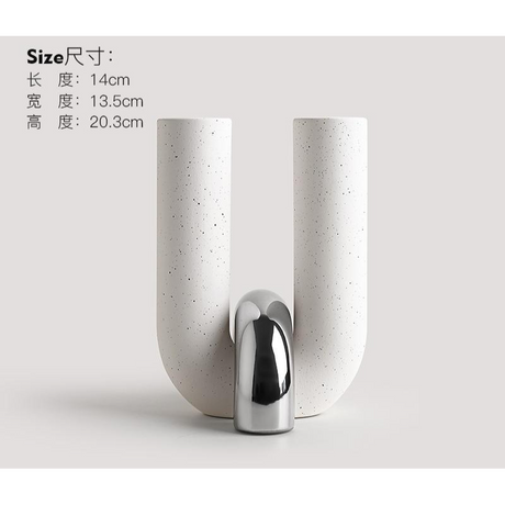 U-Shaped Ceramic Sculpture – Modern Minimalist Home Decor Accent (20cm)