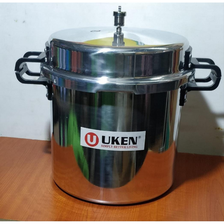 Uken Aluminum Jumbo Pressure Cooker in 18L 20L 22L 25L Sizes for Large Batch Cooking