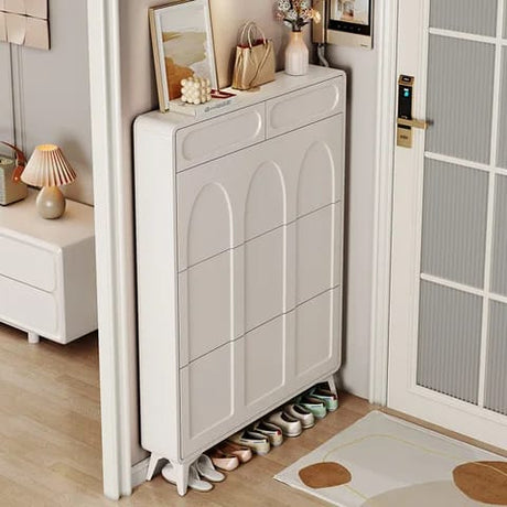 Ultra Slim Bucket Flip Shoe Cabinet Space Saving Modern Multi-Layer Shoe Rack