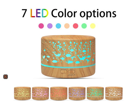 Ultrasonic Aroma Diffuser Humidifier with Remote 500ml Capacity, Adjustable Mist.