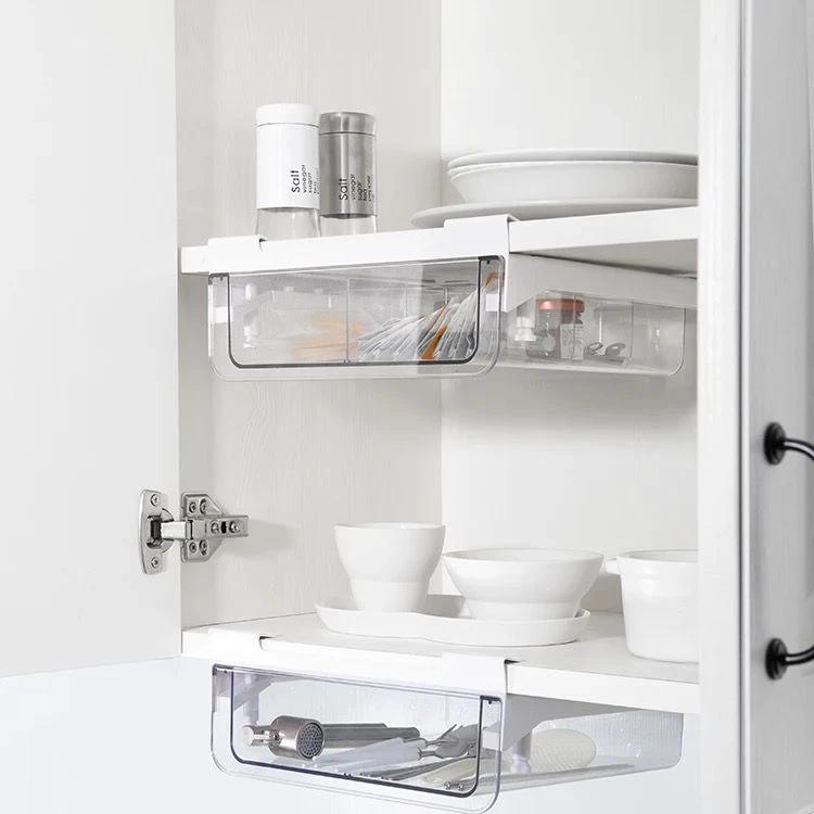Under Shelf Organizer Space Saving Storage Rack for Kitchen, Office, and Home Shelving Units Household Storage Caddies