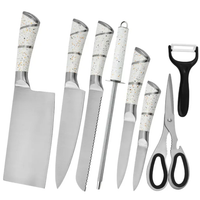 Unique 9pcs Steel Kitchen Knife Set WLD20 with Block for Home and Professional Use Uncategorized