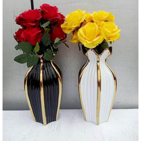 Unique Creative black Ceramic Flower Vase for Indoor & Outdoor Decor