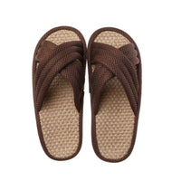 Unisex Luxury Lounge,House Slippers Breathable Flax Fabric for Indoor & Outdoor Comfort Bathroom Accessories