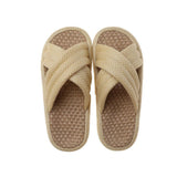 Unisex Luxury Lounge,House Slippers Breathable Flax Fabric for Indoor & Outdoor Comfort