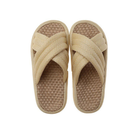 Unisex Luxury Lounge,House Slippers Breathable Flax Fabric for Indoor & Outdoor Comfort