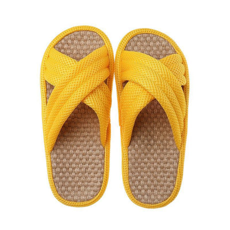 Unisex Luxury Lounge,House Slippers Breathable Flax Fabric for Indoor & Outdoor Comfort