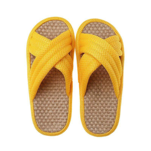 Unisex Luxury Lounge,House Slippers Breathable Flax Fabric for Indoor & Outdoor Comfort Bathroom Accessories