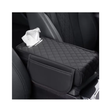 Universal Car Armrest Cushion with Tissue Storage and Booster Support Pad
