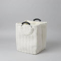 Velvet Corduroy Laundry Basket – White and Grey Bedroom Storage Laundry Baskets