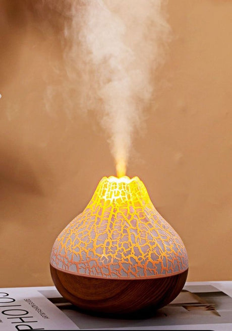 Volcano Aromatherapy Diffuser Humidifier 300ml with Remote Control & Color Gradient Ambient Light